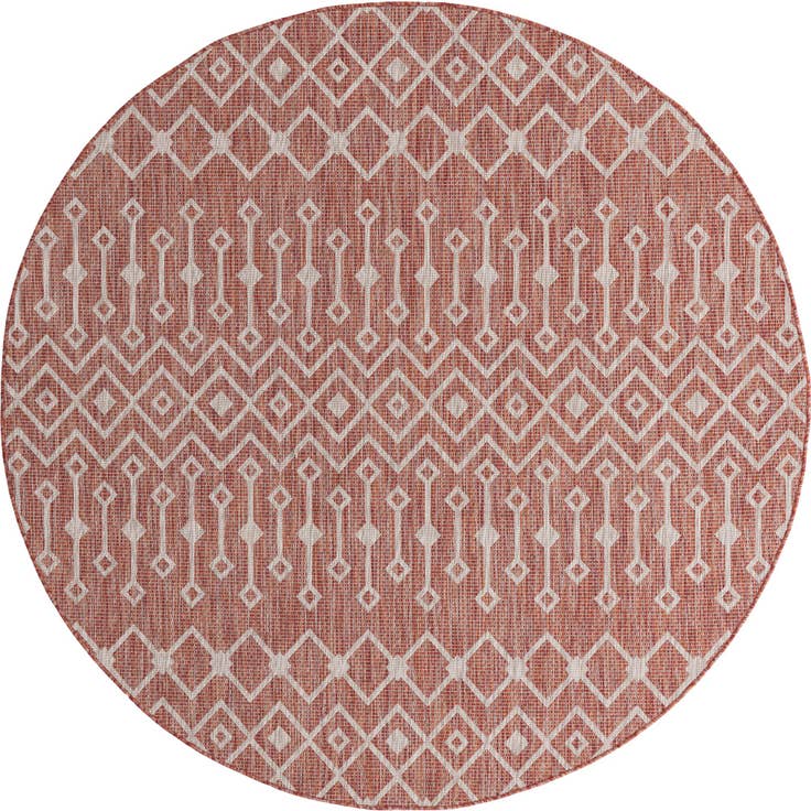 Detail image of 7' 10 x 7' 10 Easy-Clean Trellis Indoor / Outdoor Round Rug