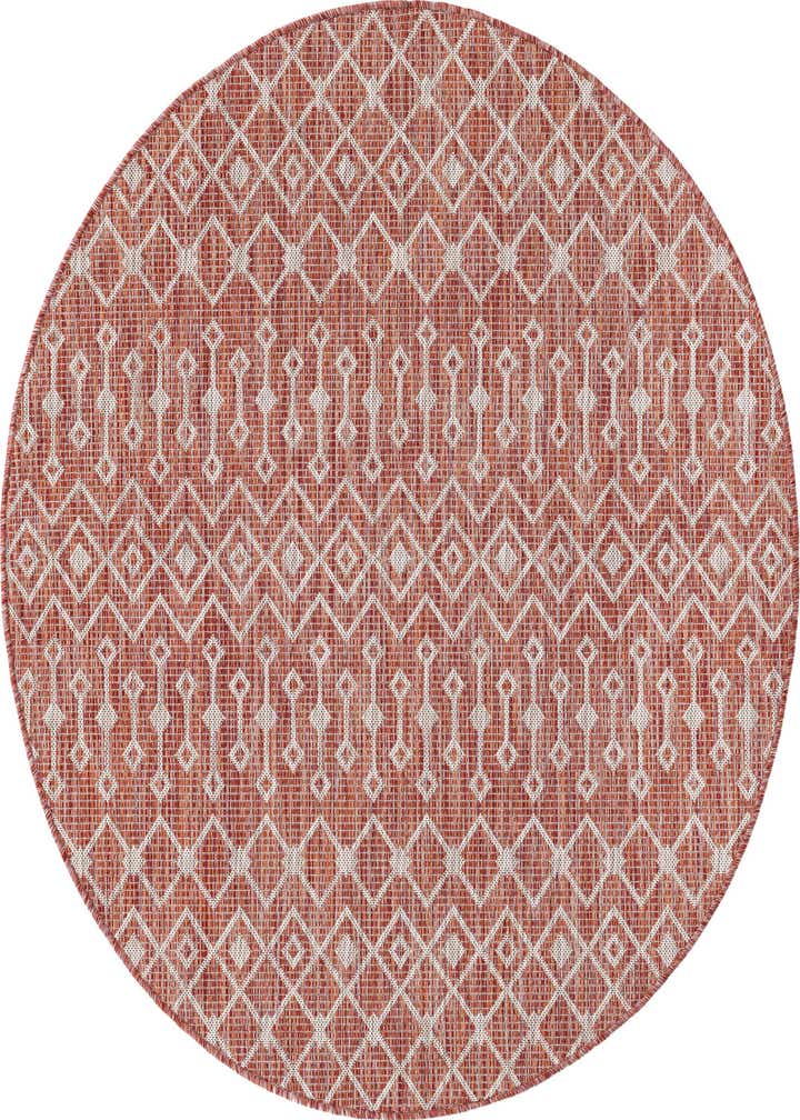 5' 3 x 5' 3 Easy-Clean Trellis Indoor / Outdoor Round Rug