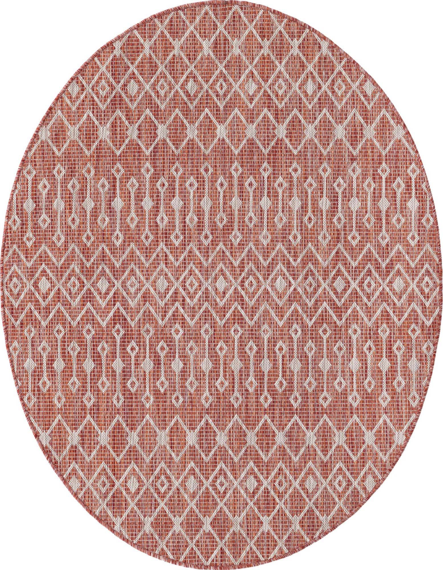 5' 3 x 5' 3 Easy-Clean Trellis Indoor / Outdoor Round Rug