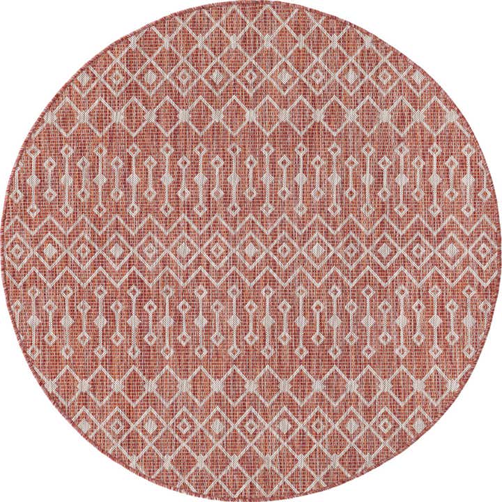 5' 3 x 5' 3 Easy-Clean Trellis Indoor / Outdoor Round Rug