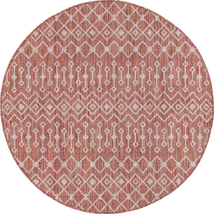 Detail image of 5' 3 x 5' 3 Easy-Clean Trellis Indoor / Outdoor Round Rug