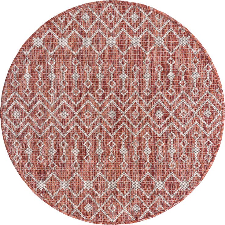 Detail image of 3' x 3' Easy-Clean Trellis Indoor / Outdoor Round Rug