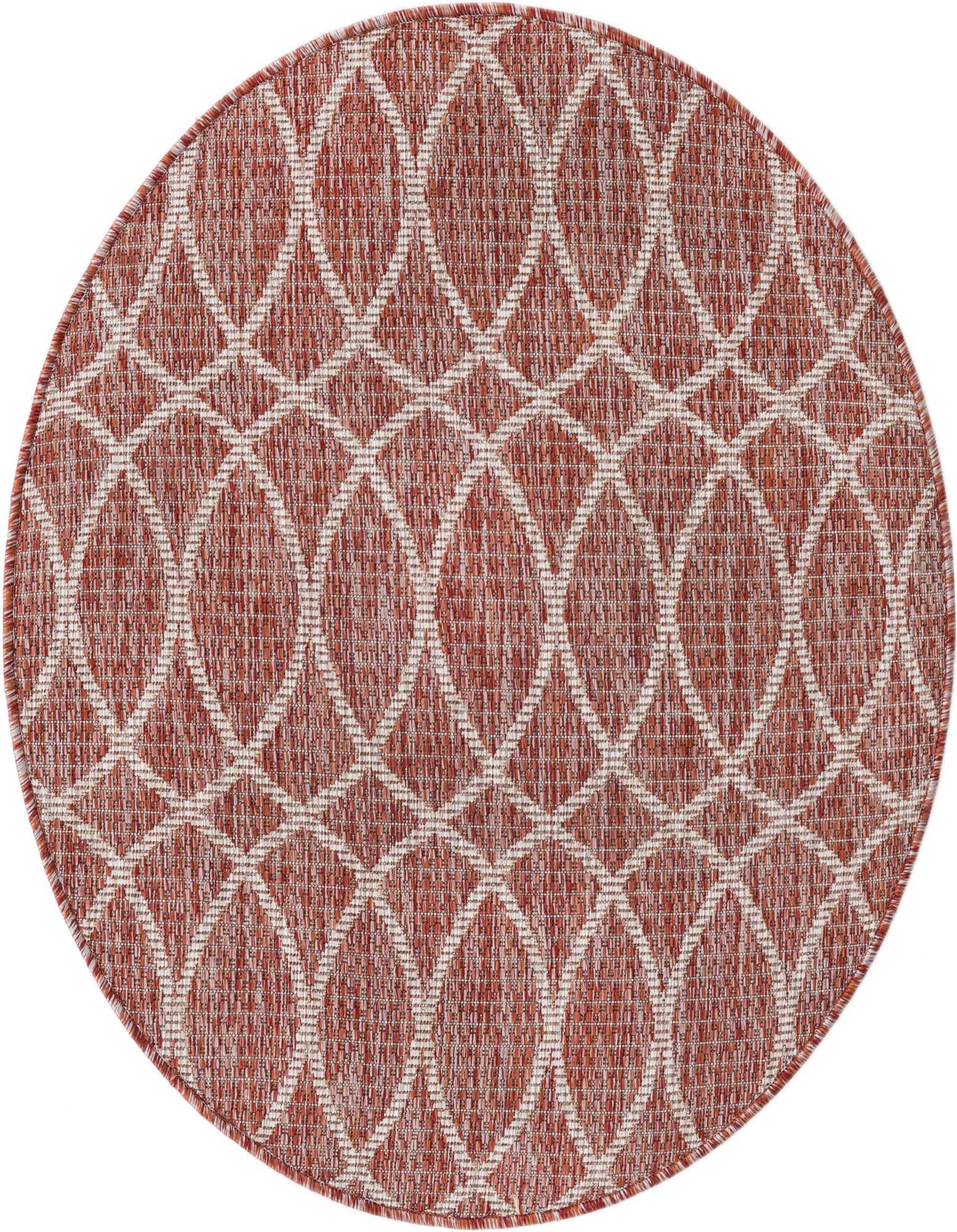 3' x 3' Easy-Clean Trellis Indoor / Outdoor Round Rug