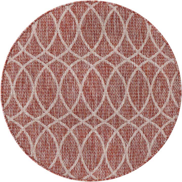 3' x 3' Easy-Clean Trellis Indoor / Outdoor Round Rug