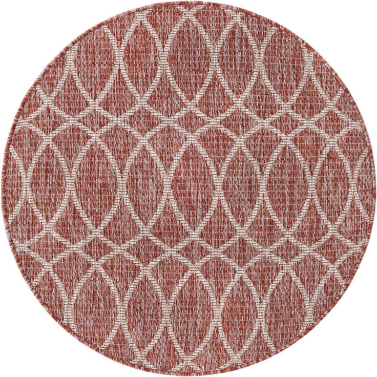Detail image of 3' x 3' Easy-Clean Trellis Indoor / Outdoor Round Rug