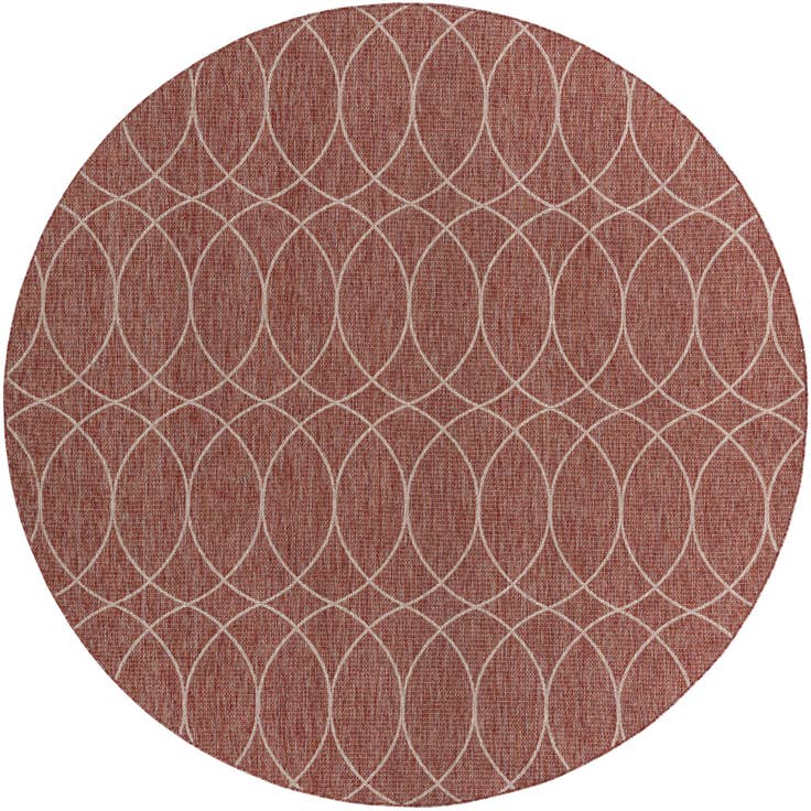 Detail image of 10' x 10' Easy-Clean Trellis Indoor / Outdoor Round Rug