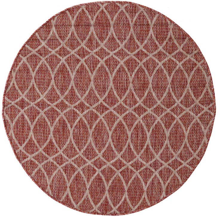 Detail image of 4' x 4' Easy-Clean Trellis Indoor / Outdoor Round Rug