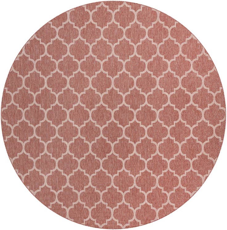 Detail image of 13' x 13' Easy-Clean Trellis Indoor / Outdoor Round Rug