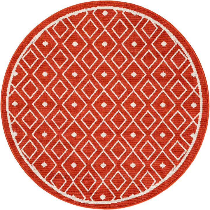 4' x 4' Easy-Clean Trellis Indoor / Outdoor Round Rug