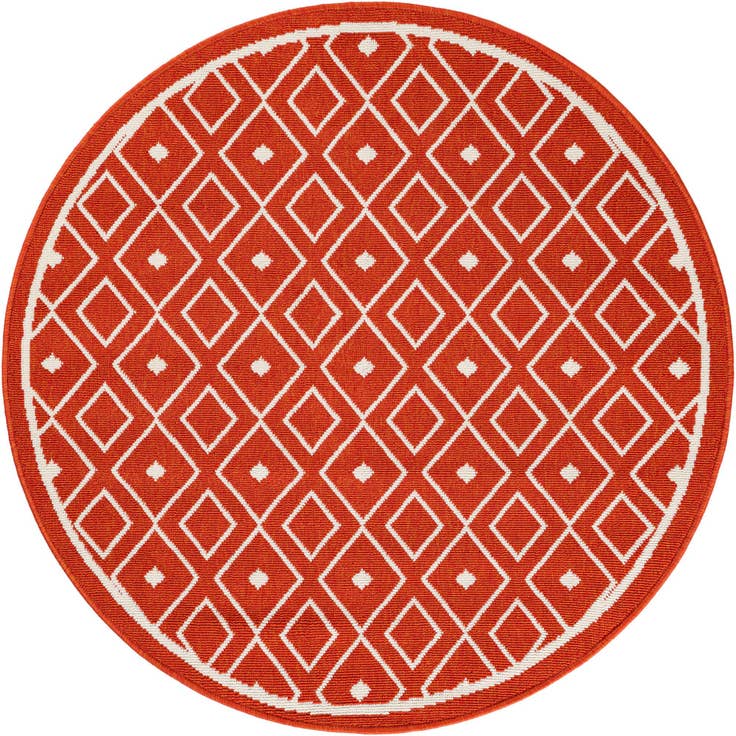 Detail image of 4' x 4' Easy-Clean Trellis Indoor / Outdoor Round Rug