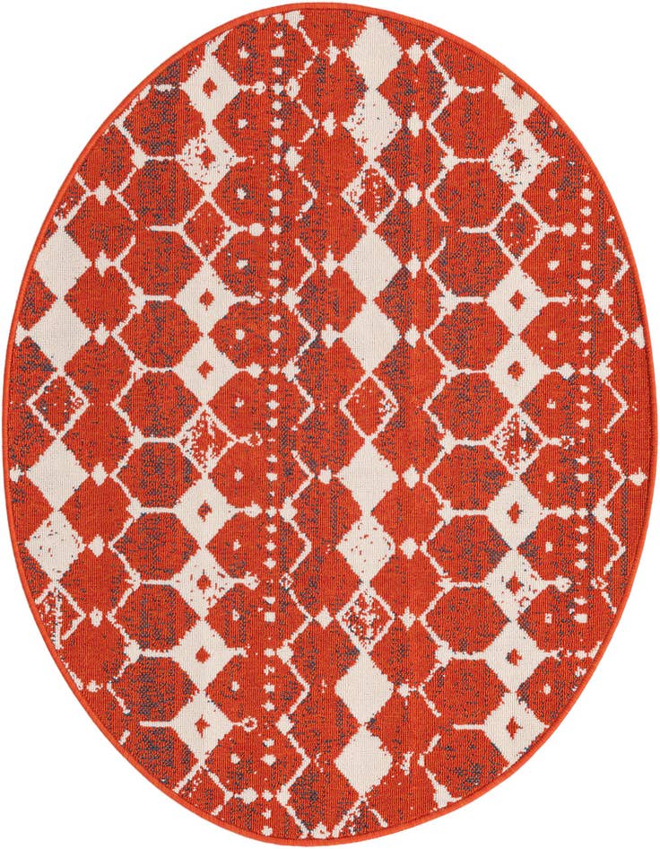 Detail image of 4' x 4' Easy-Clean Trellis Indoor / Outdoor Round Rug