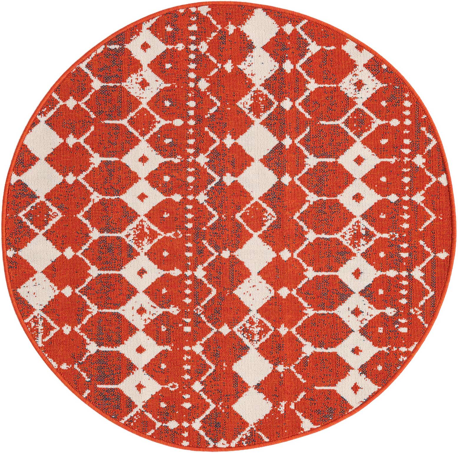 4' x 4' Easy-Clean Trellis Indoor / Outdoor Round Rug