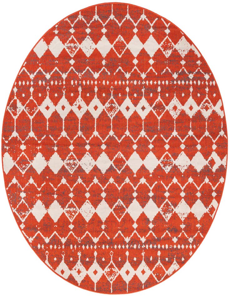 Detail image of 7' x 7' Easy-Clean Trellis Indoor / Outdoor Round Rug