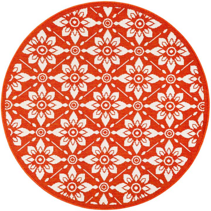 4' x 4' Easy-Clean Trellis Indoor / Outdoor Round Rug