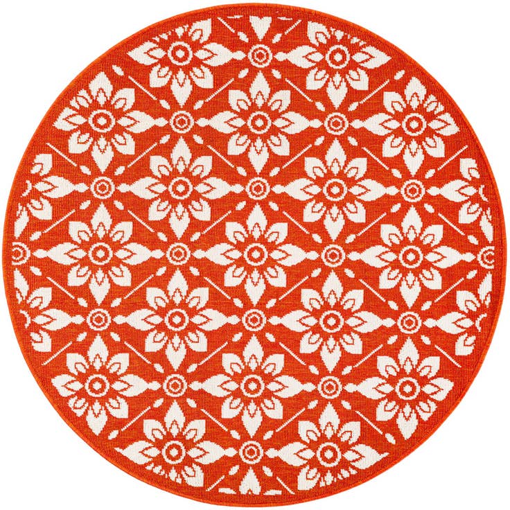 Detail image of 4' x 4' Easy-Clean Trellis Indoor / Outdoor Round Rug