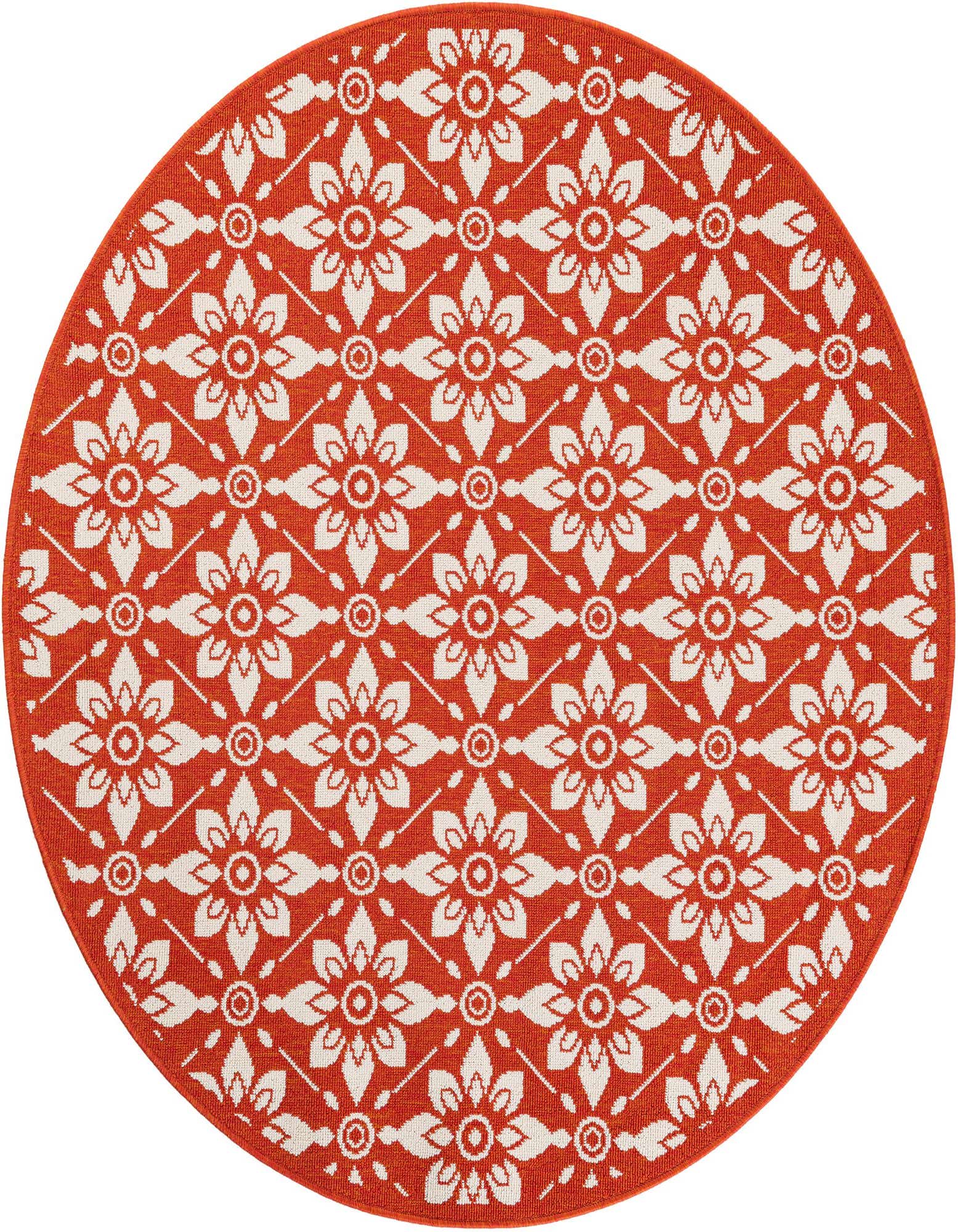 5' x 5' Easy-Clean Trellis Indoor / Outdoor Round Rug