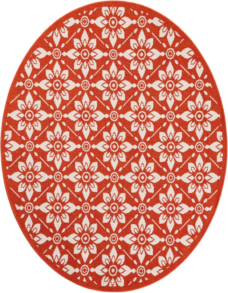 Detail image of 5' x 5' Easy-Clean Trellis Indoor / Outdoor Round Rug
