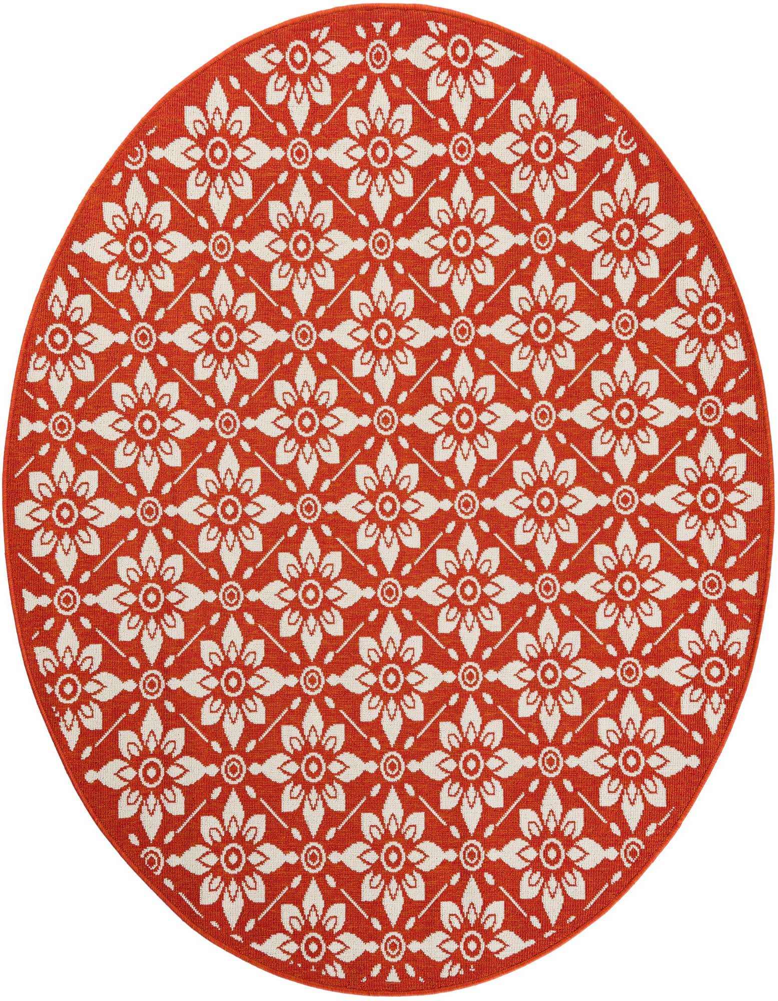 6' x 6' Easy-Clean Trellis Indoor / Outdoor Round Rug