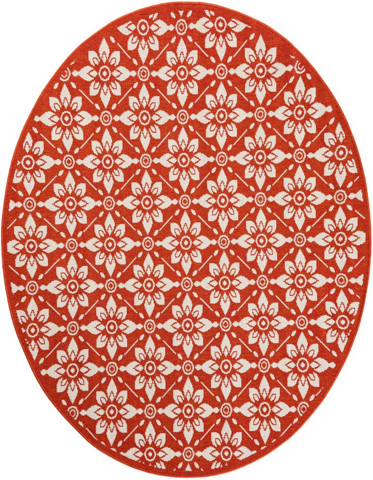 Detail image of 6' x 6' Easy-Clean Trellis Indoor / Outdoor Round Rug