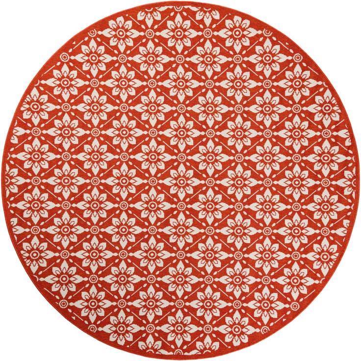 Detail image of 7' 10 x 7' 10 Easy-Clean Trellis Indoor / Outdoor Round Rug