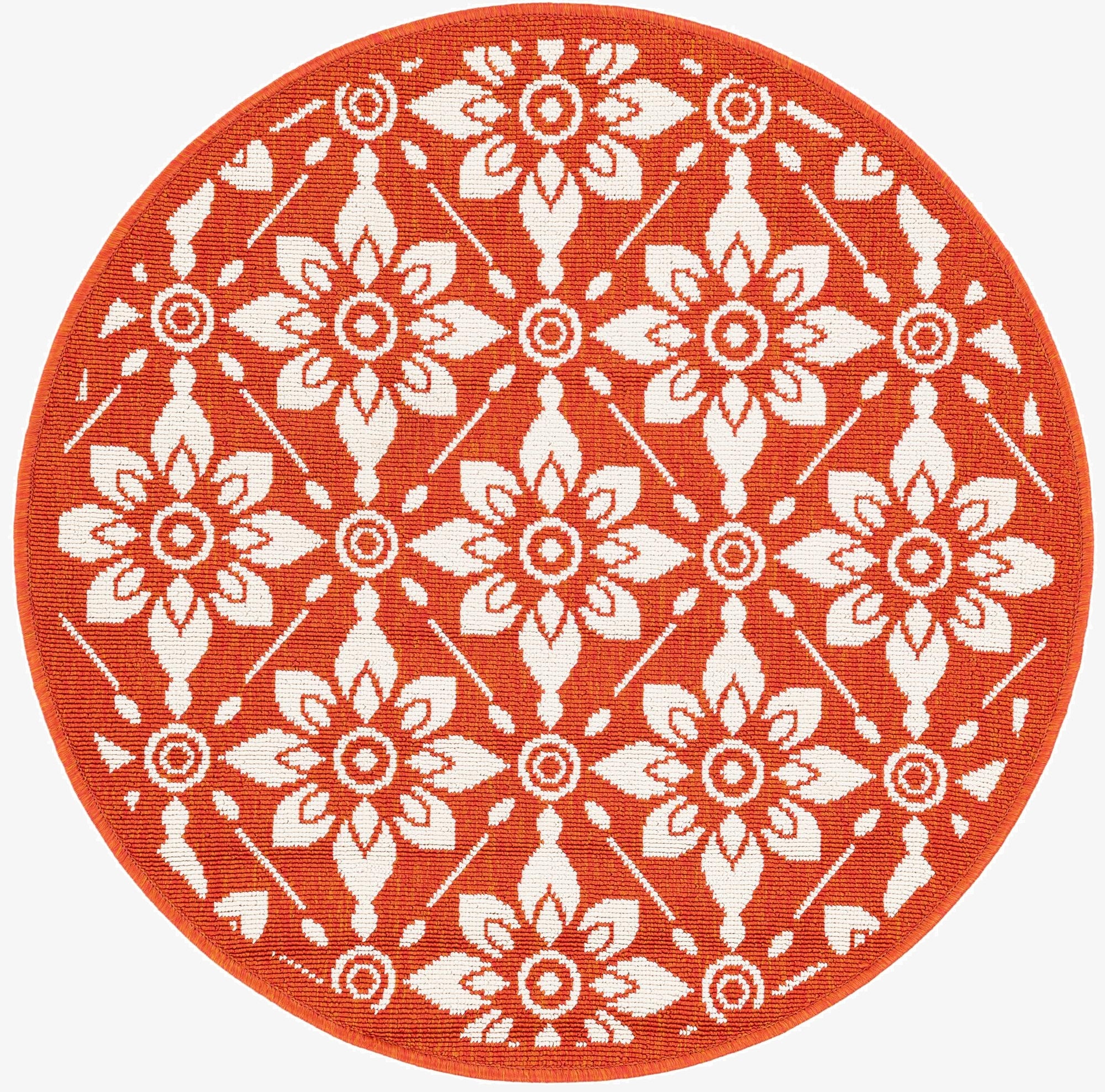 3' x 3'  Washable Trellis Indoor / Outdoor Round Rug