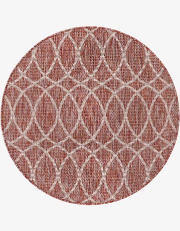 3' x 3' Easy-Clean Trellis Indoor / Outdoor Round Rug
