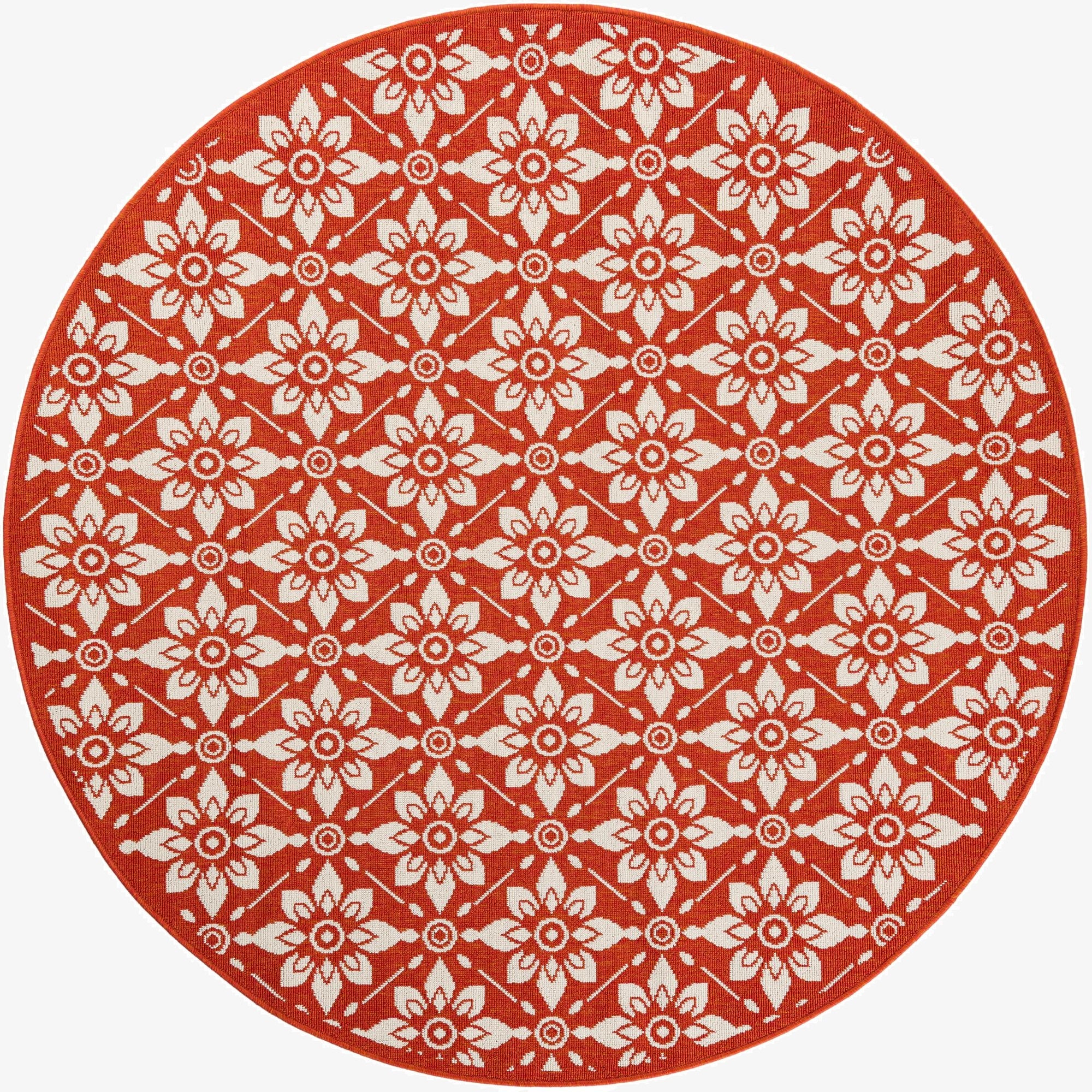 Primary image 6' x 6'  Washable Trellis Indoor / Outdoor Round Rug