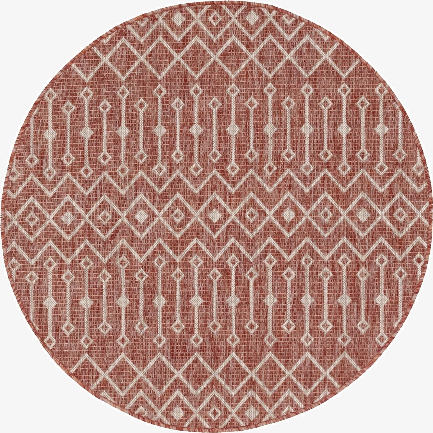 4' x 4'  Washable Trellis Indoor / Outdoor Round Rug