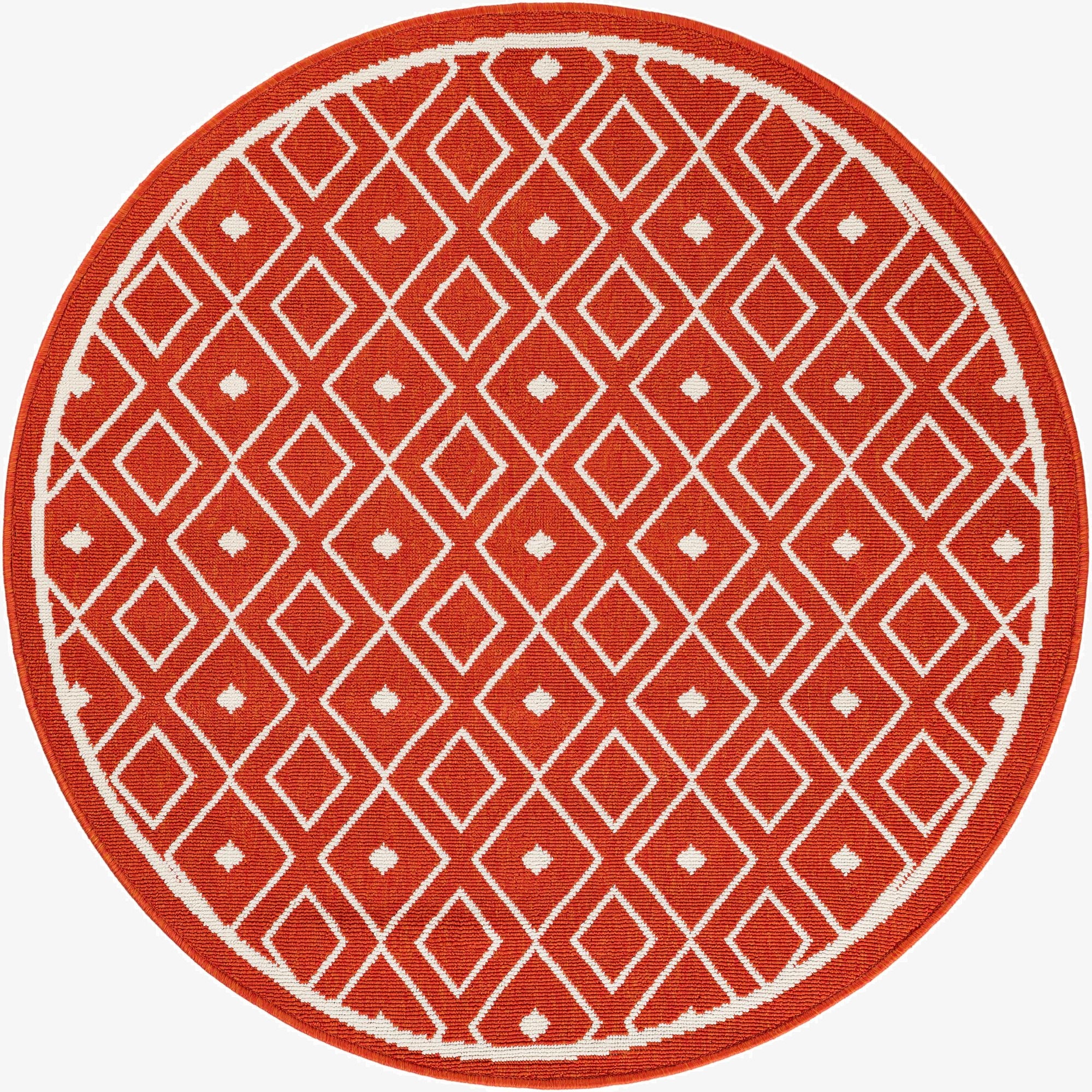 4' x 4'  Washable Trellis Indoor / Outdoor Round Rug
