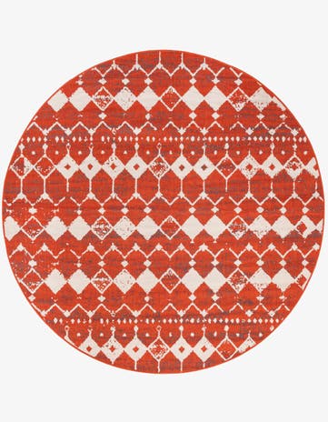7' x 7' Easy-Clean Trellis Indoor / Outdoor Round Rug