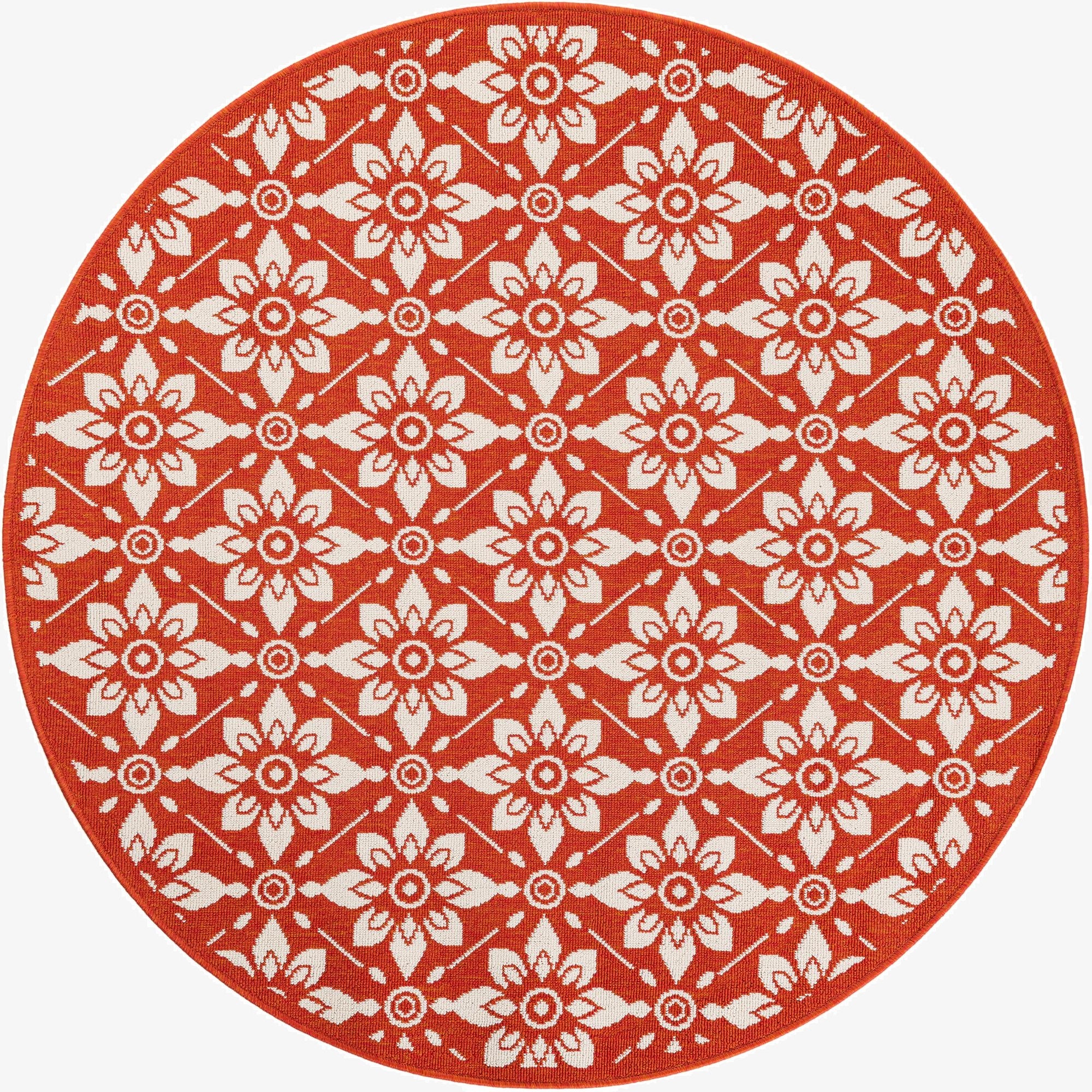 Primary image 5' x 5'  Washable Trellis Indoor / Outdoor Round Rug