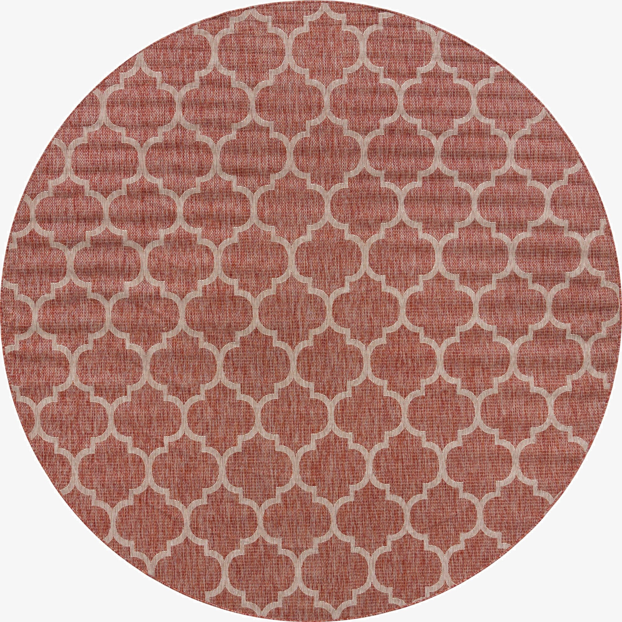 10' 8 x 10' 8  Washable Trellis Indoor / Outdoor Round Rug