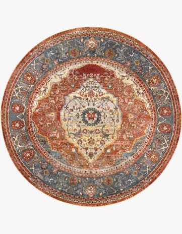 Rust Red Santiago Round Rug