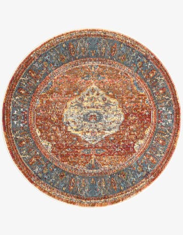 Rust Red Santiago Round Rug