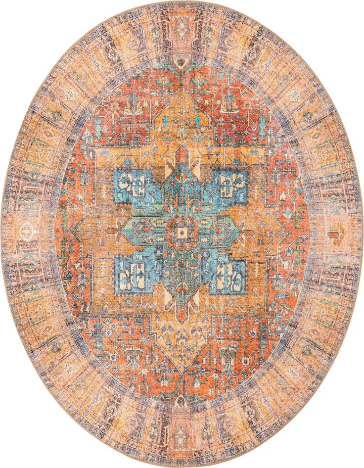 Detail image of 5' x 5' Washable Timeless Round Rug
