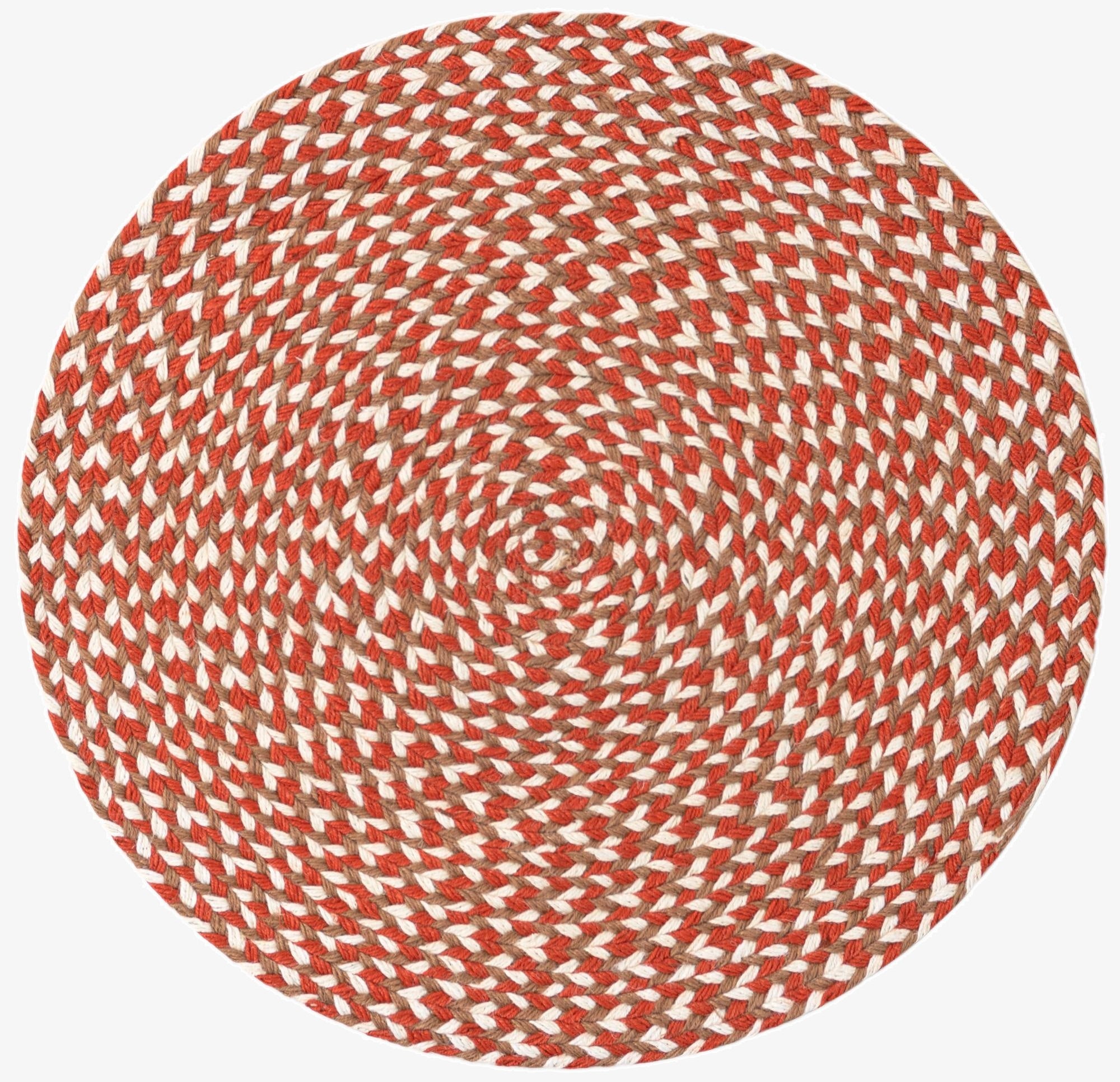 2' x 2'  Hand Tweed Braided Jute Round Rug