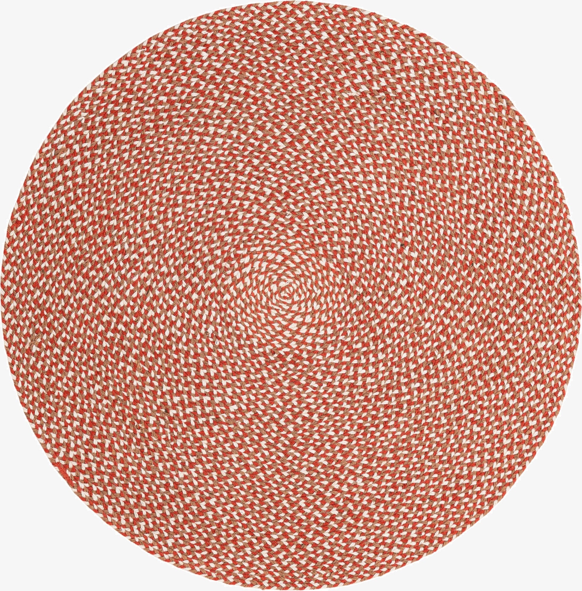 4' 1 x 4' 1  Hand Tweed Braided Jute Round Rug