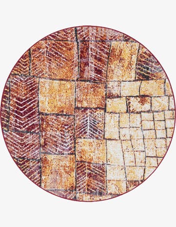Rust Red Valencia Round Rug