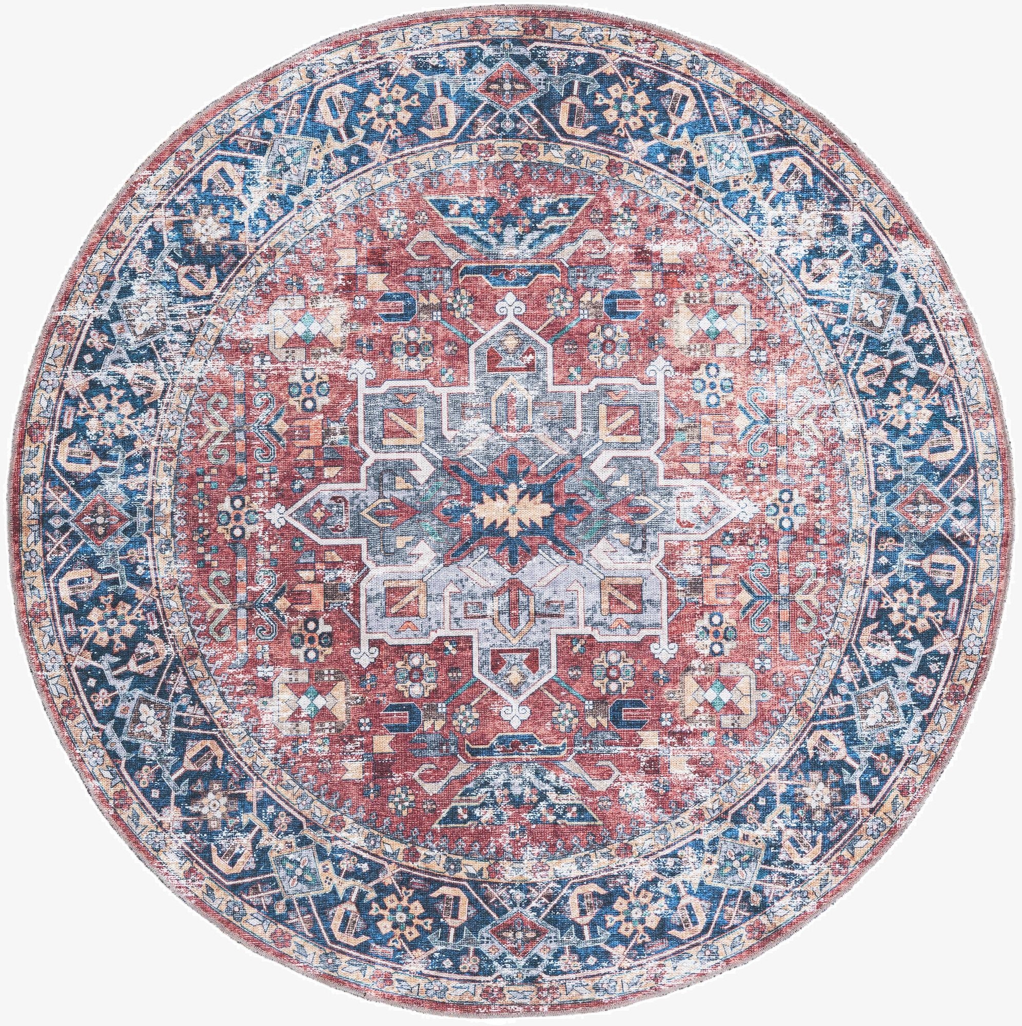 Primary image 6' x 6'  Washable Yara Round Rug