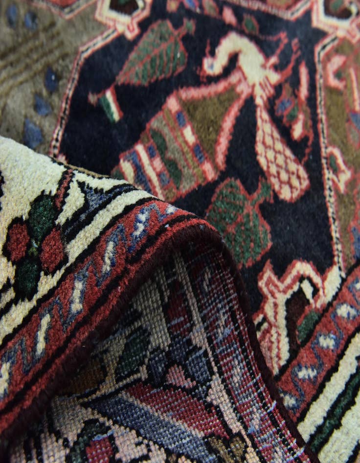 Detail image of 5' 2 x 10'  Hand Knotted Bakhtiar Persian Wool Runner Rug