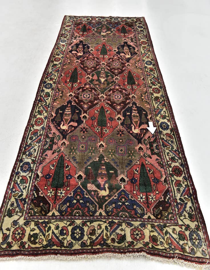 Detail image of 5' 2 x 10'  Hand Knotted Bakhtiar Persian Wool Runner Rug