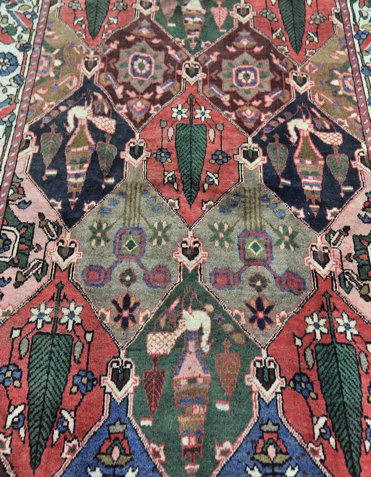 Detail image of 5' 2 x 10'  Hand Knotted Bakhtiar Persian Wool Runner Rug