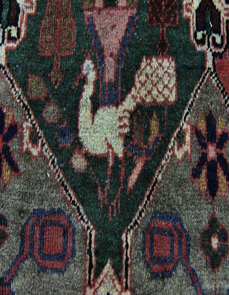 Detail image of 5' 2 x 10'  Hand Knotted Bakhtiar Persian Wool Runner Rug