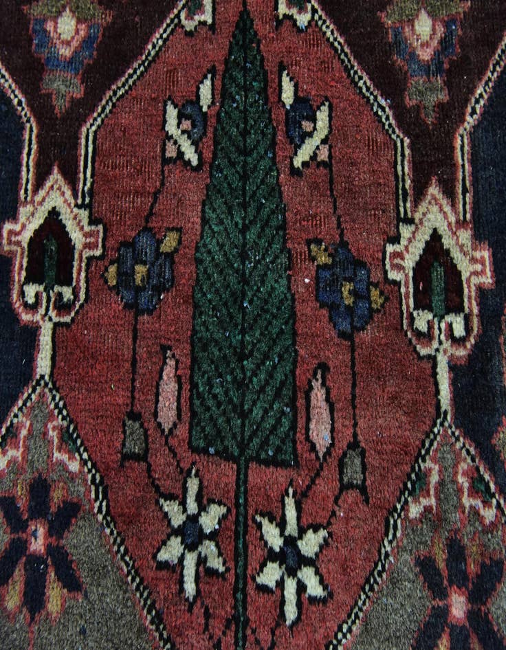 Detail image of 5' 2 x 10'  Hand Knotted Bakhtiar Persian Wool Runner Rug