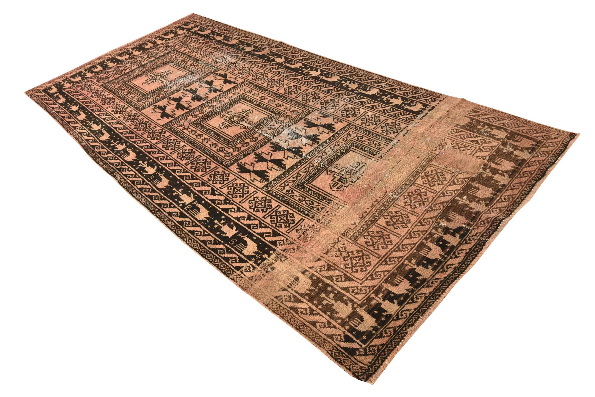 4' 6 x 9' 2 Hand Knotted Balouch Persian Wool Runner Rug