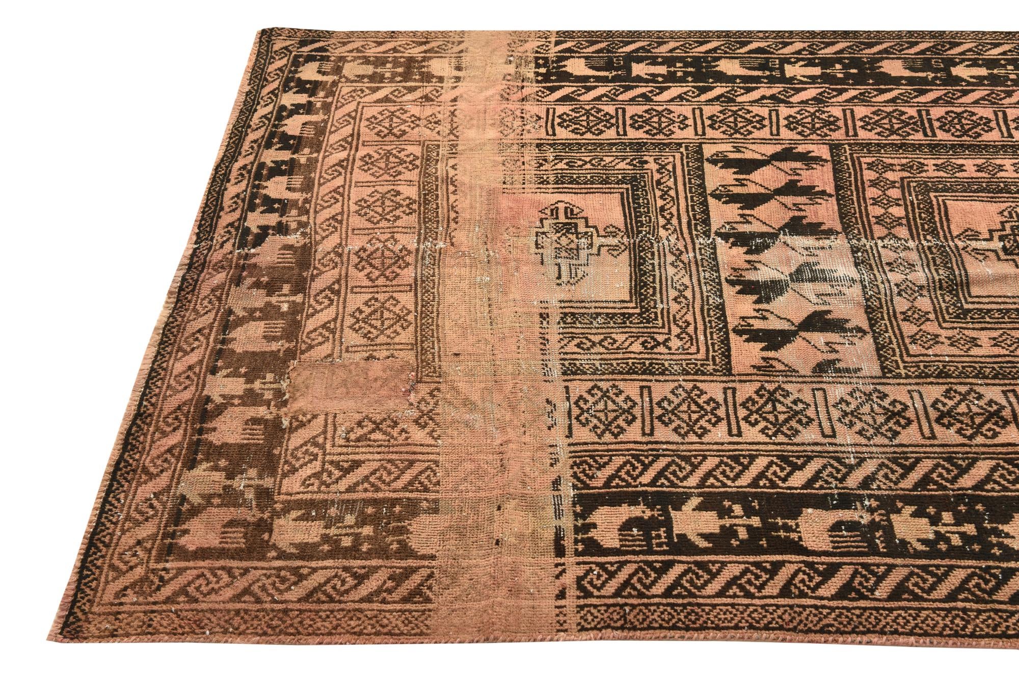 4' 6 x 9' 2 Hand Knotted Balouch Persian Wool Runner Rug