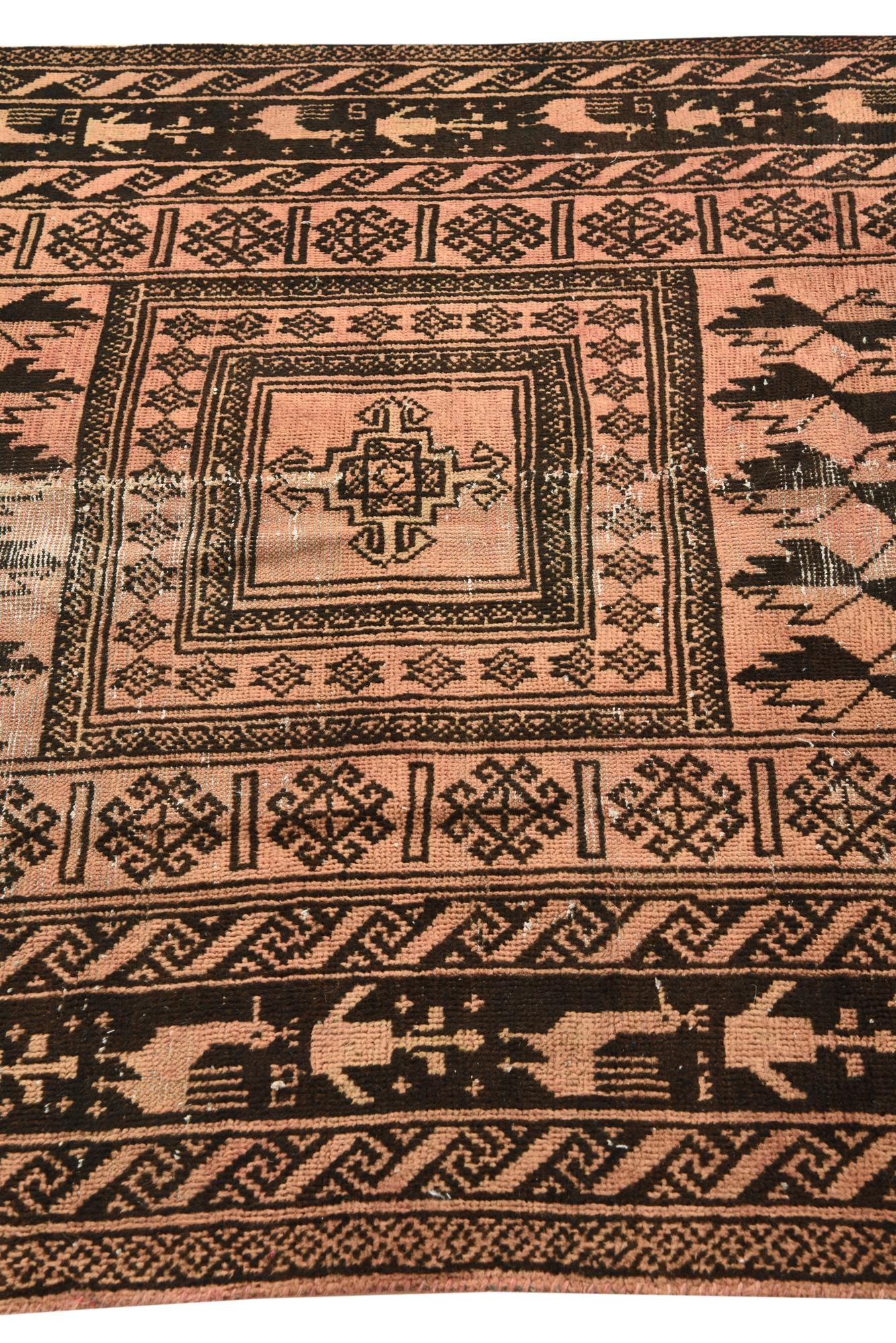 4' 6 x 9' 2 Hand Knotted Balouch Persian Wool Runner Rug