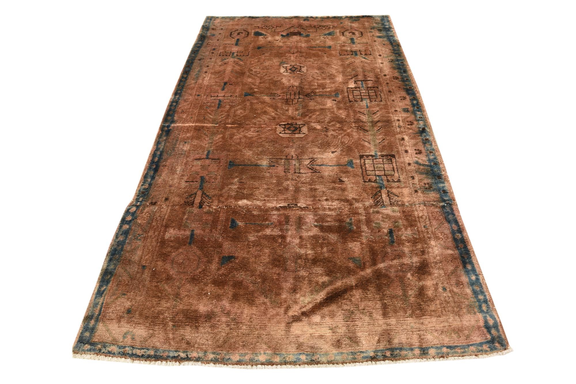 4' 2 x 8' 3 Hand Knotted Balouch Persian Wool Runner Rug