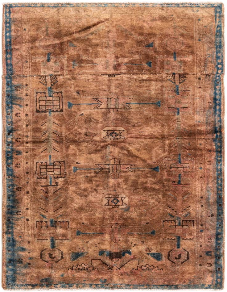 Detail image of 4' 2 x 8' 3 Hand Knotted Balouch Persian Wool Runner Rug