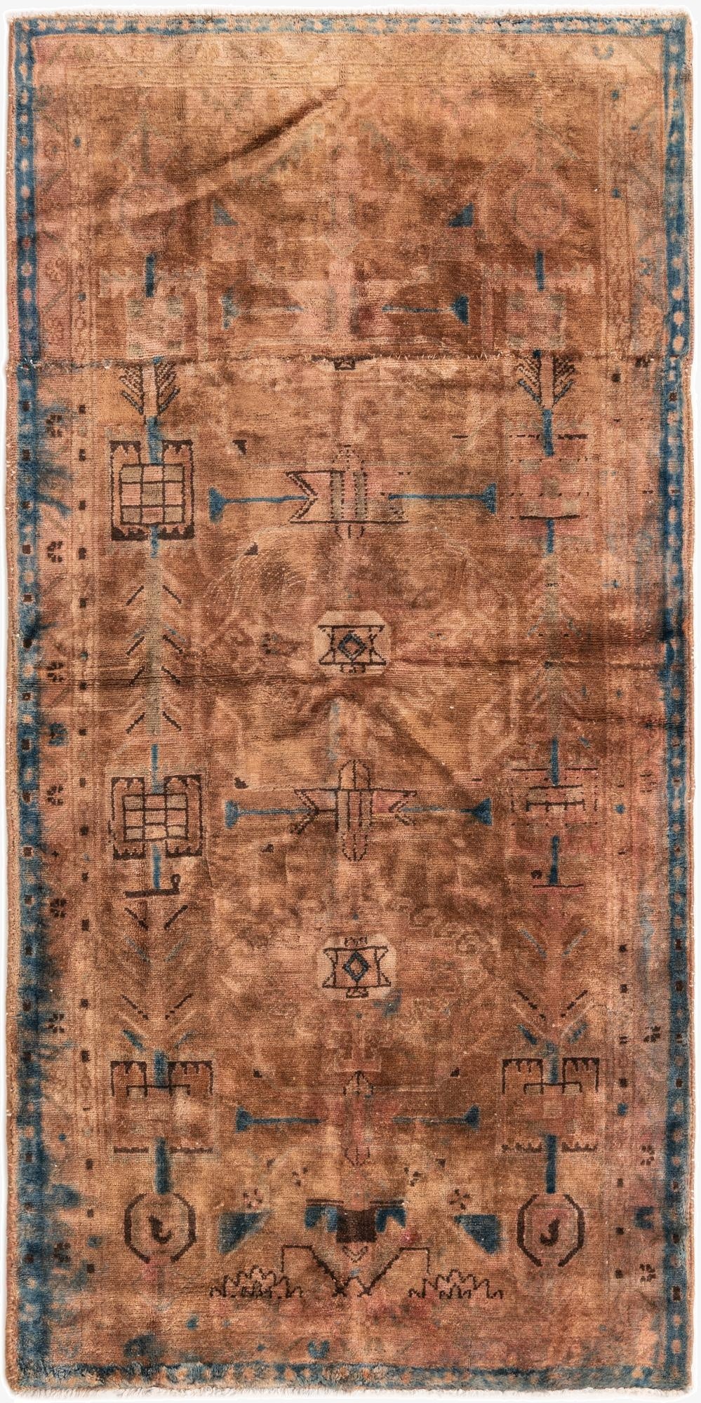 4' 2 x 8' 3  Hand Knotted Balouch Persian Wool Runner Rug